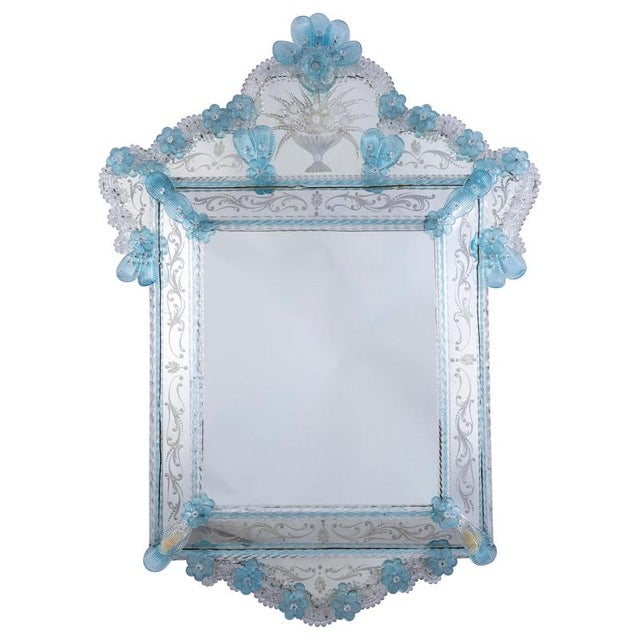 Mid-Century Octagonal Venetian Murano Glass Mirror, 1960 For Sale - Image 11 of 11