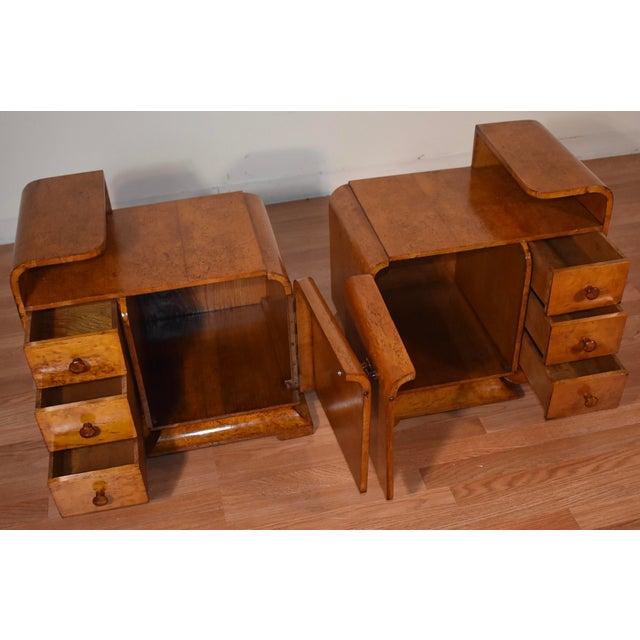 1920s Antique Art Deco Birdseye Maple Nightstands a Pair Chairish