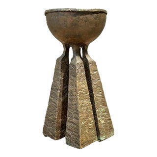 Vintage Hammered Bronze Chalice For Sale