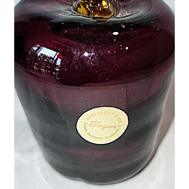 Contemporary 1980s Hand Blown Glass Apple Paper Weight Sculpture For Sale - Image 3 of 5