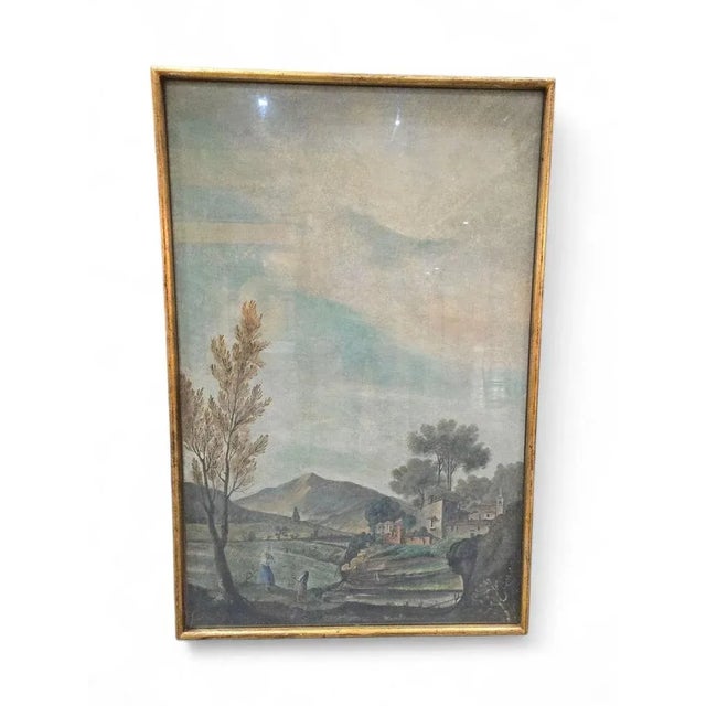 Italian Artist, Pastoral Scene, 19th Century, Oil on Canvas For Sale - Image 4 of 14
