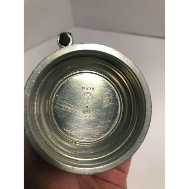 1910s Antique Art Deco Pewter "Les étains L’île De France" Malta Coffee Pot & Creamer Set- 2 Pieces For Sale - Image 5 of 9