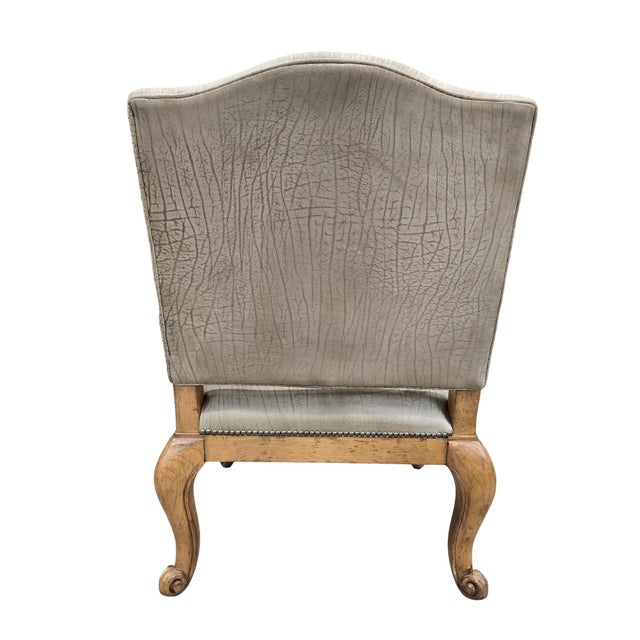 Cream Vintage Georgian Revival Style Carved Wood Armchairs by Plunkett Furniture - Pair For Sale - Image 8 of 10