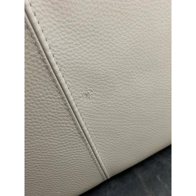 Vintage Roche Bobois Cream Leather Sofa For Sale - Image 9 of 10