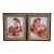 Antique 19th Century Victorian Monochrome Peasant Girls Framed Tiles 18" - Set of 2 For Sale