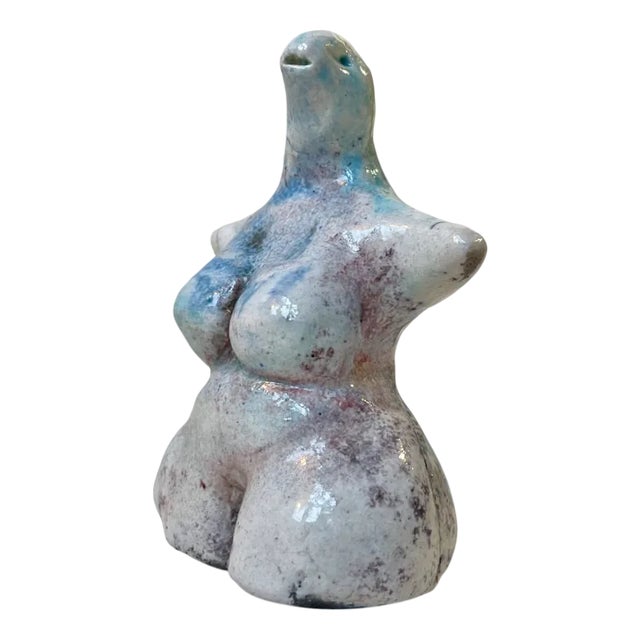Vintage Surreal Ceramic Female Figurine in the style of Åke Holm, 1970s For Sale