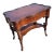 French 1970s Walnut Inlaid Hallway Sofa Table Leather Top Carved Legs For Sale - Image 3 of 13
