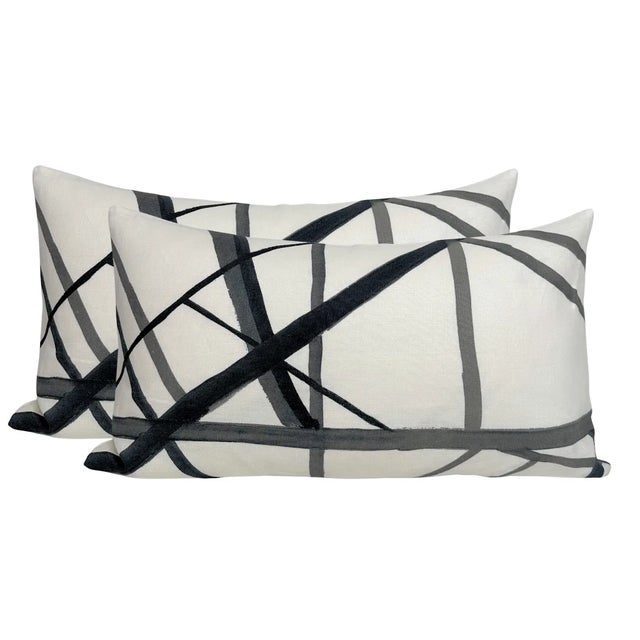 ⭐️ Ships Within 2 Days 12x22 Pillow On the Front: Channels Printed Fabric On the Back: Ivory Linen Fabric Fabric Content:...