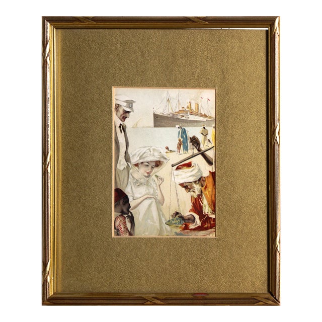 Market Shopping, Unknown Artist Vintage Postcard For Sale