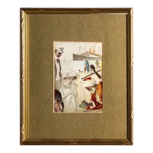 Market Shopping, Unknown Artist Vintage Postcard