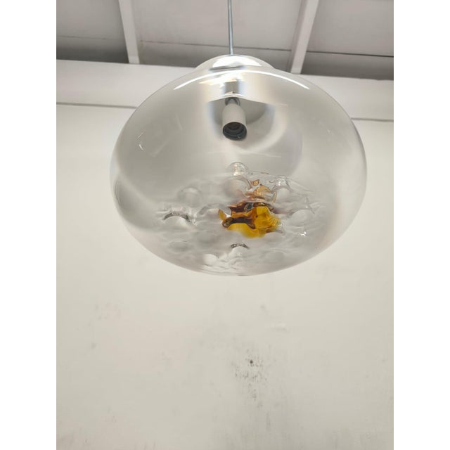 Mid-Century Modern Glass Suspension Light from AV Mazzega, 1970s For Sale - Image 3 of 13