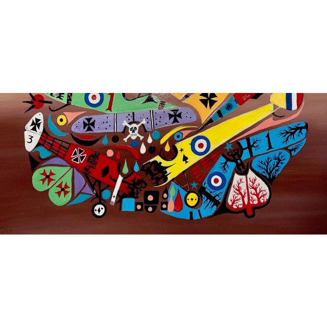 Pop Art Jonathan Winters, Jonathan Winters Screenprint Canvas Painting Airplane Hollywood Hang Ups Pop Art, 1988 For Sale - Image 3 of 8