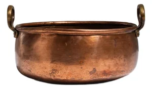 19th Century Belgium Terra Cotta Copper Serving Piece