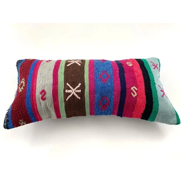 Vintage Turkish Handmade Kilim Cushion Cover, 1960s For Sale - Image 10 of 11