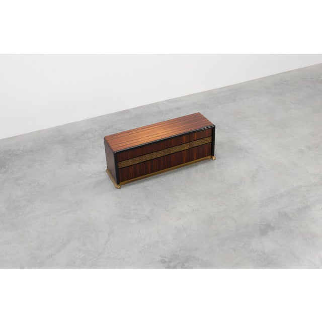 Brutalist Sculptural Wood and Brass Credenza, Italy, 1970s For Sale - Image 15 of 18