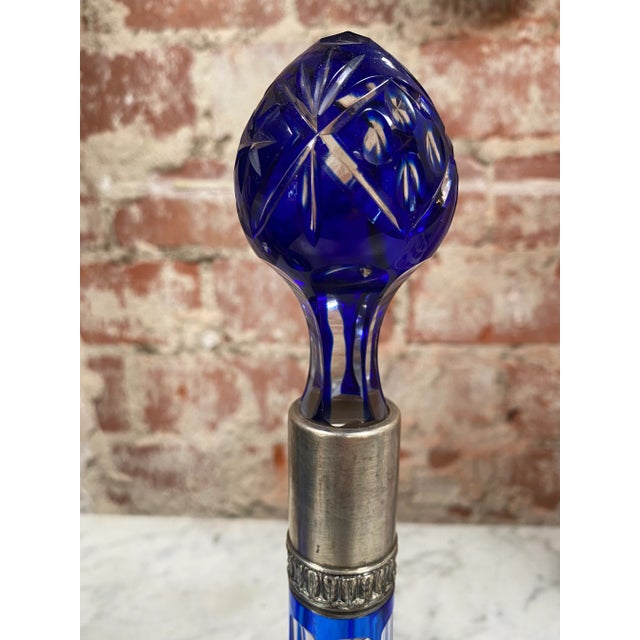 Vintage 1970s Blue Bottles, Italy - a Pair For Sale - Image 4 of 9