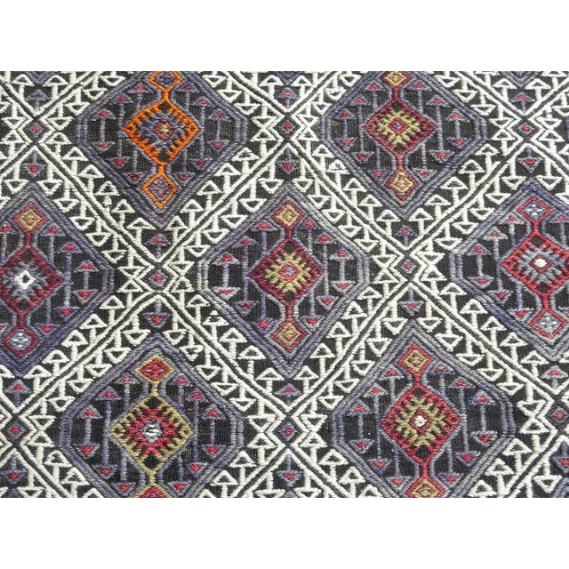 Textile 70s Turkish Handmade Aesthetic Boho Jejim Kilim Area Rugs For Sale - Image 7 of 11