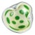 Vintage Murano Barbini Gold Flecks Green Spots White Italian Art Glass Folded Rim Ashtray Bowl Dish For Sale
