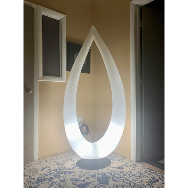 White Vintage Monumental Tusk Style Floor Lamp For Sale - Image 8 of 11