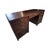 Handsome vintage executive desk featuring a rich dark wood finish, warm brass-tone hardware, and distinctive Asian-...