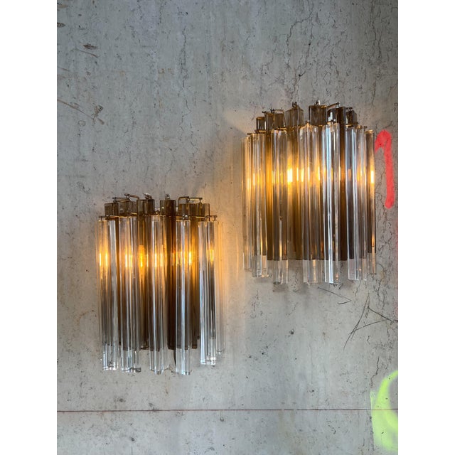 Italian Glass Wall Sconces, Set of 2 For Sale - Image 4 of 7