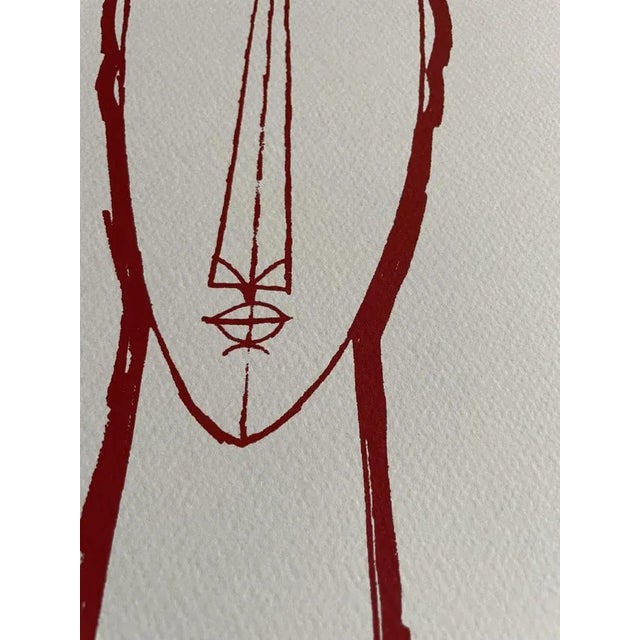 A. Modigliani, Tetes (Red), Silk-Screen For Sale - Image 4 of 8