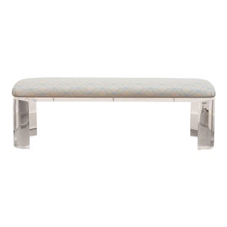 Karl Springer Style Lucite Bench For Sale