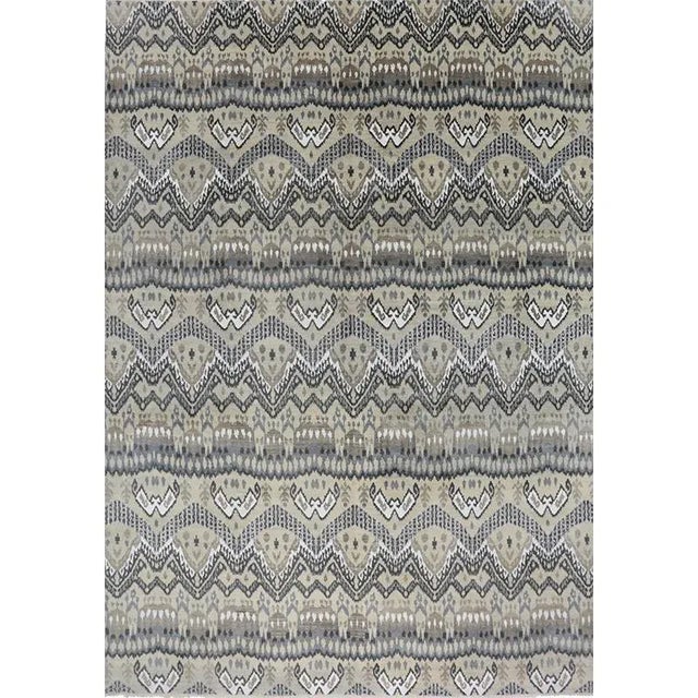 Handwoven Ikat Area Rug - 9′10″ × 13′10″ For Sale - Image 12 of 12