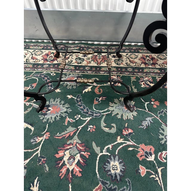 1960s A Pair of Wrought Iron and Hardwood End Tables For Sale In New York - Image 6 of 8
