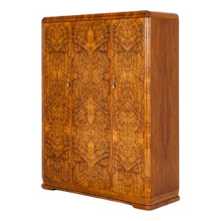 Art Deco Burr Walnut Wardrobe, 1930s For Sale