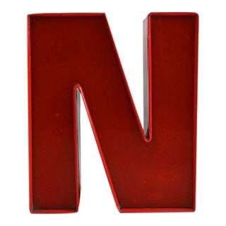 Vintage Red Sign Letter N For Sale