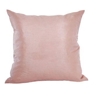 Blush Pink Dupioni Silk Luxury Decorative Throw Pillow For Sale