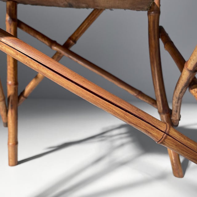 Italian Art Deco Chairs in Fabric and Bamboo, 1930s, Set of 2 For Sale - Image 13 of 17