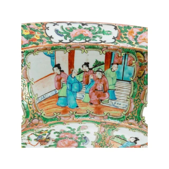 Mid 19th Century 19th Century Chinese Rose Medallion Centerpiece or Punch Bowl For Sale - Image 5 of 6