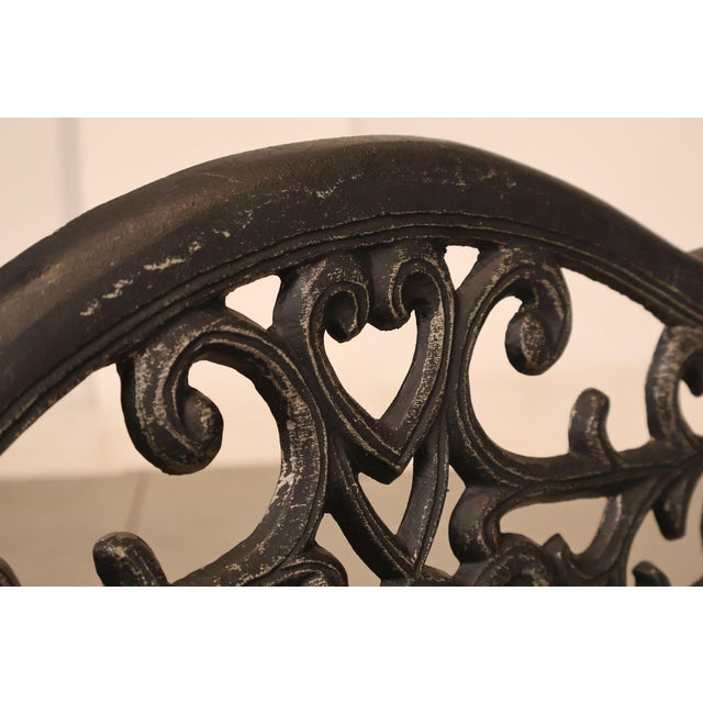 Cast Aluminum Garden Bench With Ornate Lattice Back For Sale - Image 13 of 18