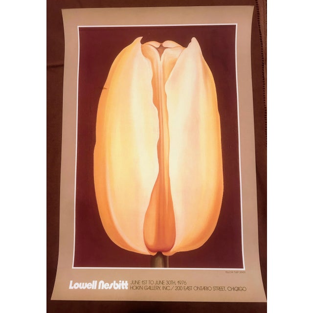 Traditional 1970s Vintage Lowell Nesbitt “Yellow Tulip” Hokin Gallery Art Show Poster For Sale - Image 3 of 12