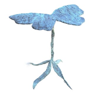 Hand Crafted Bronze Butterfly Drink Table For Sale