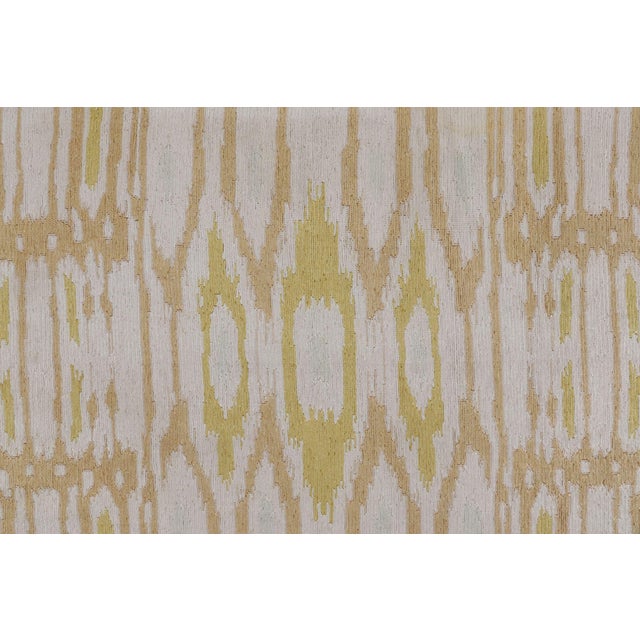 2010s Rug & Kilim’s Modern Square Kilim With Beige, Gold, and White Ikats Pattern For Sale - Image 5 of 9