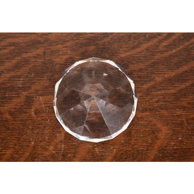 Tiffany and Co. Tiffany & Co. Crystal Glass Diamond Faceted Paperweight For Sale - Image 4 of 8