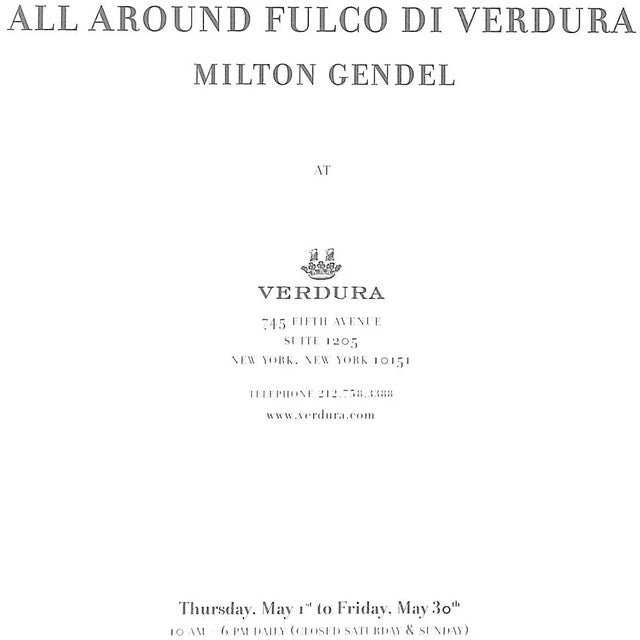 GENDEL, Milton [117] pp. Verdura 2008 9 3/4" x 8 1/2" Catalog for the 2008 exhibition of photographs by Gendel featuring...