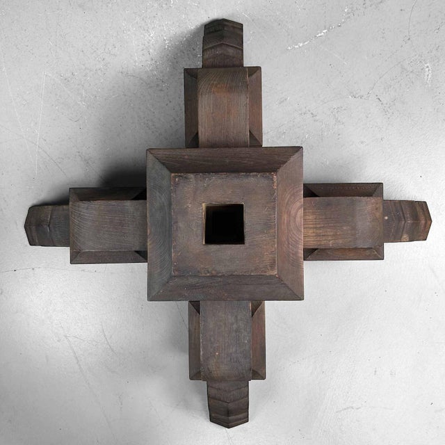 Antique Japanese Wooden Pedestal, 1890s For Sale - Image 9 of 18