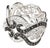 14K White Gold Black and White Diamond Scroll Designer Ring Band For Sale