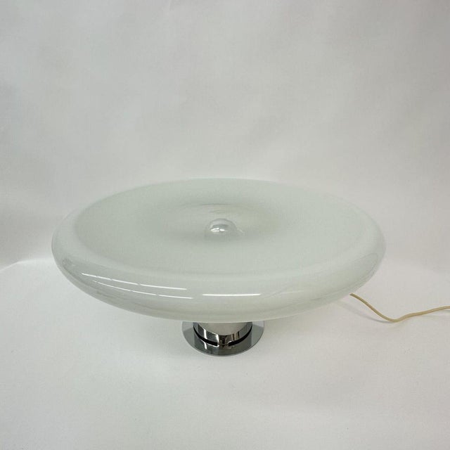 Large Italian UFO Glass Table Lamp, 1970s For Sale - Image 15 of 18