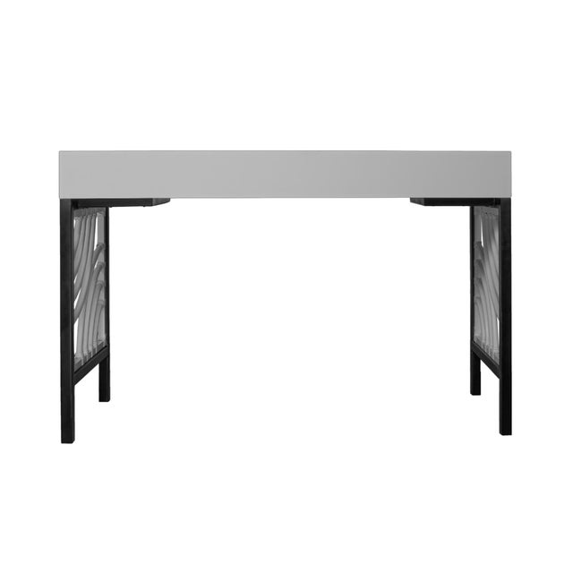 Wood Swirl Writing Desk - Light Gray For Sale - Image 7 of 9