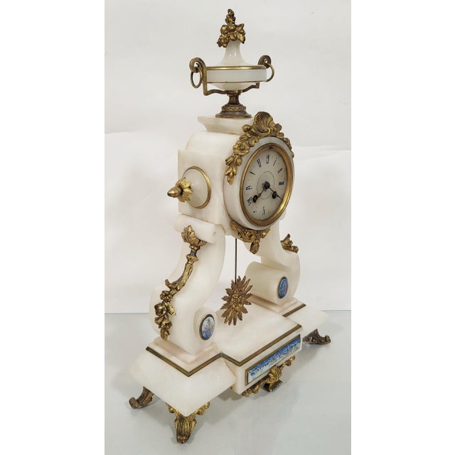 Fresh from a New York City collection, we bring you this gorgeous extra-large Antique French Napoleon III Alabaster & Dore...