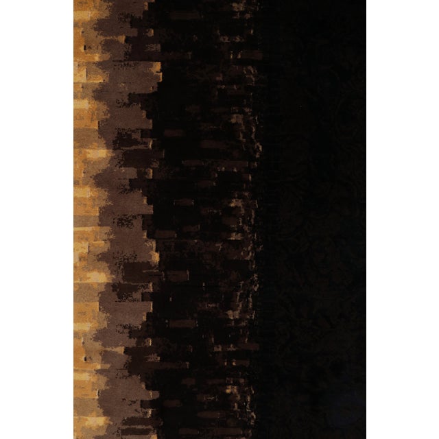Rug & Kilim’s Art Deco Style Modern Rug in Black, Brown & Gold Borders For Sale In New York - Image 6 of 7