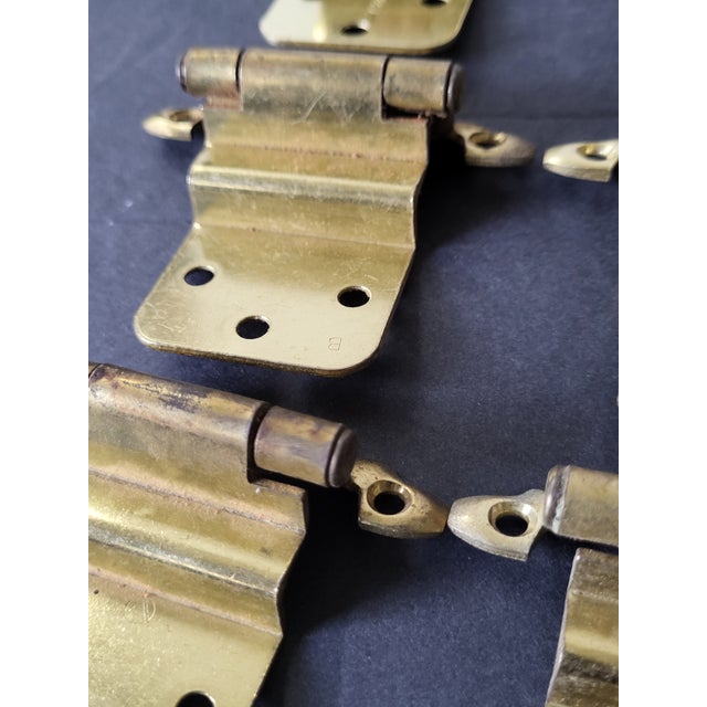 1960s Set of 6 Brass Hinges With Vintage Design Stamped 1967 Patent For Sale - Image 5 of 7