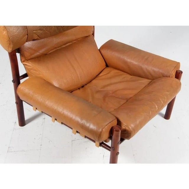 Arne Norell Inca Lounge Chair in Original Leather attributed to Arne Norell, 1970s For Sale - Image 4 of 9