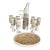 1990s Jana Kozon Kausalik 9 Piece Wheel Tossed Glazed Pottery Drink Set For Sale
