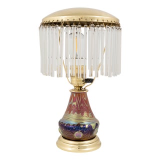 Table Lamp with Glass Rods by Johann Loetz Witwe, 1890s For Sale
